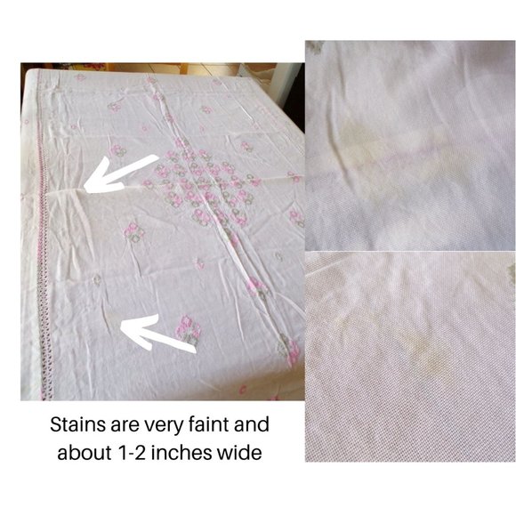 Vintage Handmade Draw Thread Tablecloth Crochet Embroidery 96" x 63"  2891 - Picture 8 of 8